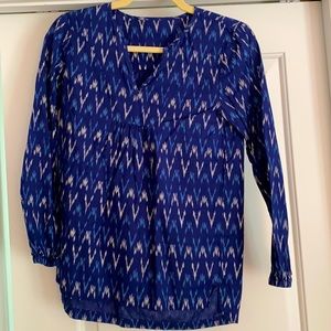 J Crew Ikat 3/4 Tunic Top